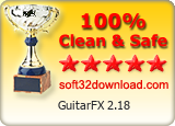 GuitarFX 2.18 Clean & Safe award